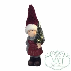 Karácsonyi dekoráció; LED-es kerámia/polyresin figura. Tökéletes ajándék lehet