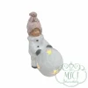 Karácsonyi dekoráció; LED-es kerámia/polyresin figura. Tökéletes ajándék lehet