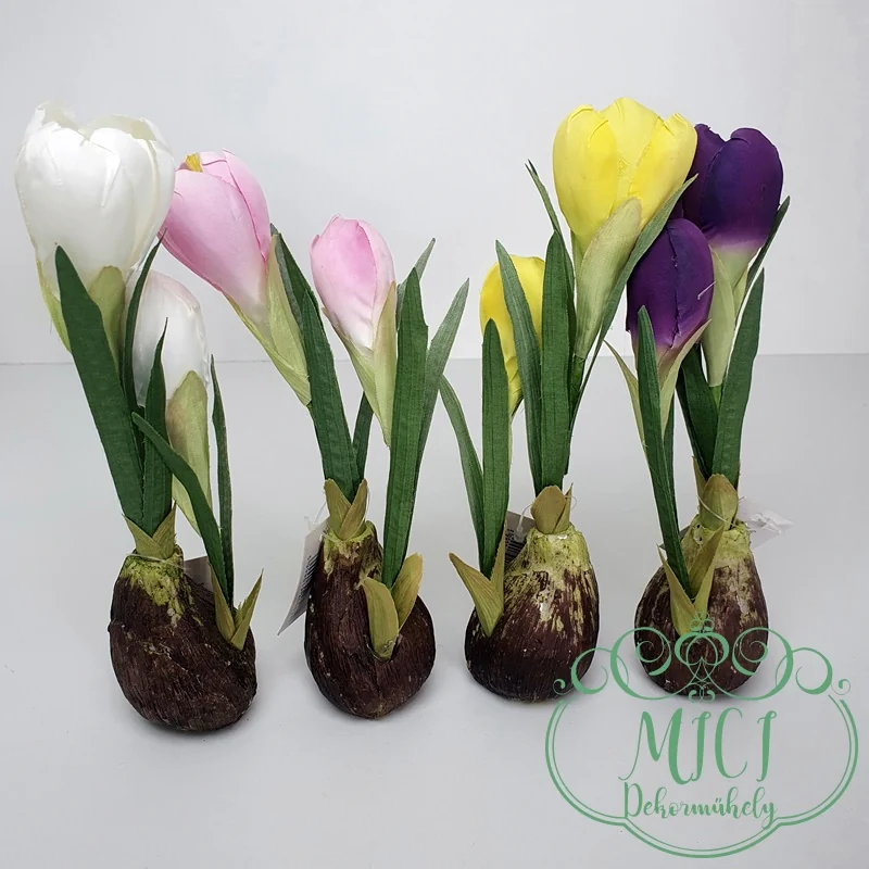 Élethű tavaszi hagymás krókusz. Kiegészítője lehet: csokor