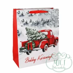 Ez a praktikus ajándéktasak megoldás a csomagolási problémákra. Fényes kartonpapírból készült dekoratív ajádéktáska; szalag füllel. Ajándék tasak mérete: 26*32*12cm