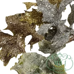 Pick ág; dekorációs ág/ágacska; Csillogó dekorációs alapanyag; Glitteres ágacska; betűzós szárral; virág-leveles csokros jellegű home decor; glitteres/flitteres csillámos ágacskák. Kiegészítője lehet: karácsonyi