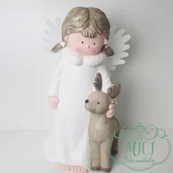 Karácsonyi dekoráció; LED-es kerámia/polyresin figura. Tökéletes ajándék lehet