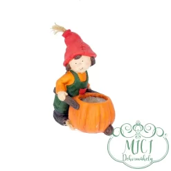 Alternative view of Kerámia gyerek; Kisfiú/Kislány; talicskával a kezében; 28*18,5*40cm