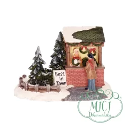 Karácsonyi dekoráció. LED-es téli jelenet. Karácsonyi falu építésének egyik elengedhetetlen kelléke. Tökéletes ajándék lehet