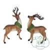 Őszi/Téli; Karácsonyi dekoráció; “Kerámia”-Polyresin figura. Szarvas-Őzike család. Tökéletes ajándék lehet