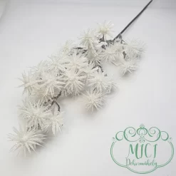 Csokor beszúróval 45cm/7db-5ös ágacska; ágacska hossza 7-9cm. Csillogó dekorációs alapanyag; Glitteres ágacska; betűzós szárral. Kiegészítője lehet: karácsonyi