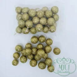 Csillogó dekorációs alapanyag; csillám golyó;  Kiegészítője lehet: karácsonyi