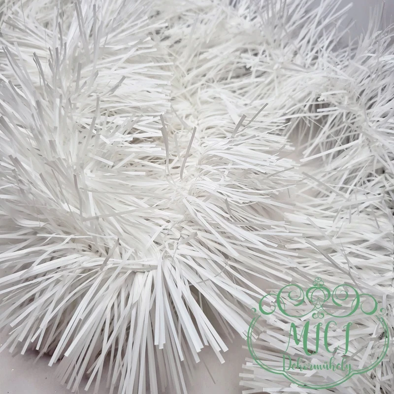 Karácsonyi dekor; boa; fehér girland; 2m-hosszú; 10cm szélességű - Image 3