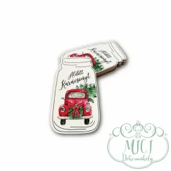 Egyedi fa tábla; kiegészítője lehet karácsonyi asztaldísznek; koszorúnak; ajtó kopogtatónak; adventi dekorációnak; egyéb dekorációs termékeknek.