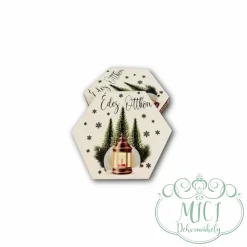 Egyedi fa tábla; kiegészítője lehet karácsonyi asztaldísznek; koszorúnak; ajtó kopogtatónak; adventi dekorációnak; egyéb dekorációs termékeknek.