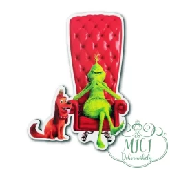 Egyedi karácsonyi GRINCS-es fa tábla; kiegészítője lehet karácsonyi/ünnepi asztaldísznek; koszorúnak; ajtó kopogtatónak; egyéb dekorációs termékeknek. Felhasználhatod akár hűtőmágnes készítéséhez is.