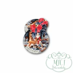 Egyedi fa tábla; kiegészítője lehet karácsonyi asztaldísznek; koszorúnak; ajtó kopogtatónak; adventi dekorációnak; egyéb dekorációs termékeknek.